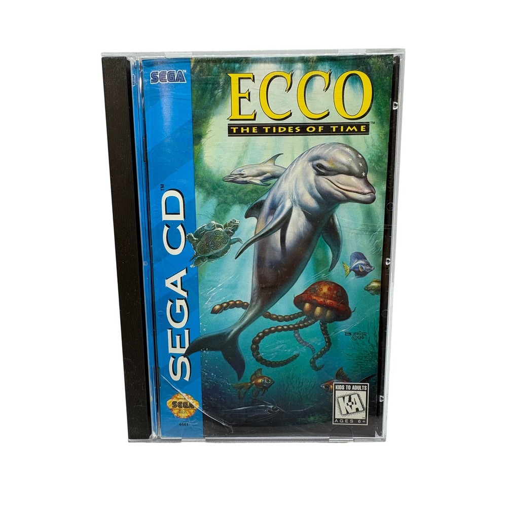 Sega CD Video Game Kids Ecco The Tides of Time Blue Action Adventure SEGA